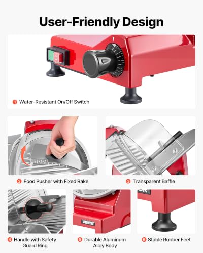 Commercial Meat Slicer 340W Electric Deli Food Slicer 10 inch Blade