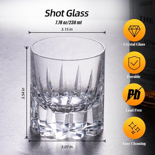 Crystal Whiskey Glasses Set of 2 Handcrafted Old Fashioned Glasses (2 Count)