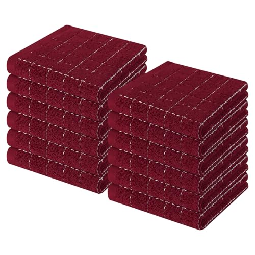 100% Cotton Terry Kitchen Dish Cloths (12 Count)