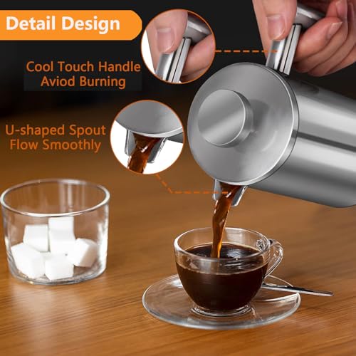 Stainless Steel French Press Coffee Maker 1500ml