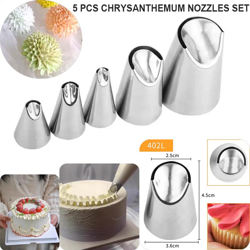 6 pcs Flower Piping Tips Rose Petal Pastry Tips
