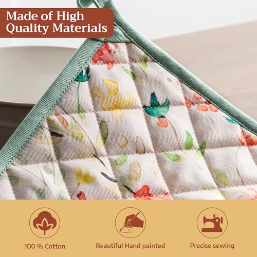 100% Cotton Oven Mitt & Pot Holder Set