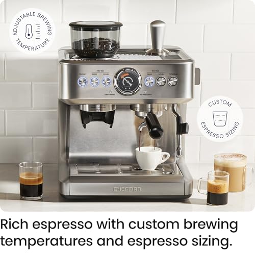 Crema Supreme 15 Bar Espresso Machine with Milk Frother (101.4421 Fl Oz)