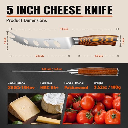 Cheese Knife Tomato Knife 5.5" Serrated Blade