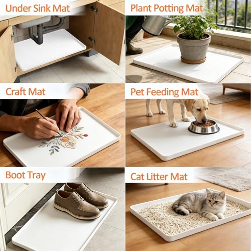 Silicone Coffee Maker Mat with Lip for Countertops