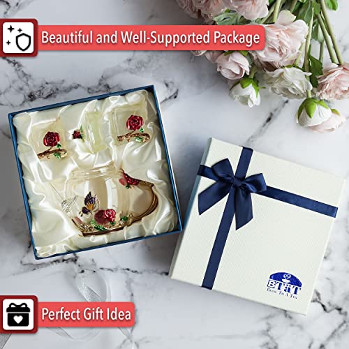 BTaT Floral Glass Tea Set for Adults