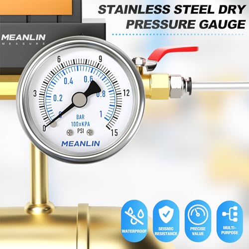 0~15Psi Dry Low Pressure Gauge Stainless Steel 1