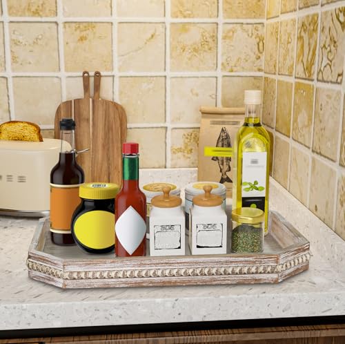Octagonal Wood Serving Tray