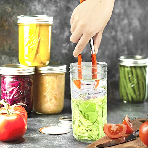 10 Pack Glass Fermentation Weights with Easy Grip Handle and Unique Texture Design for Large Wide Mouth Mason Jars (10 Count)