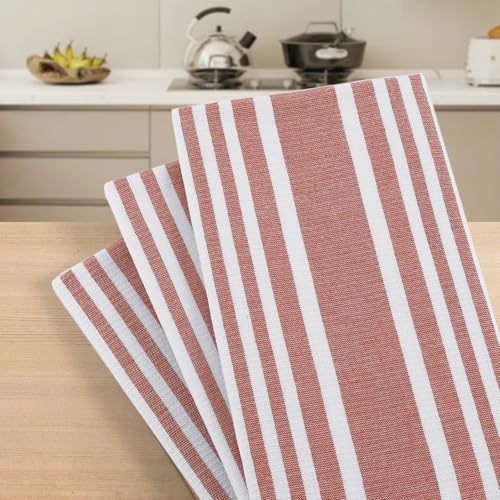 Premium Cotton Stripe Kitchen Towels 3 Pack (3 Count)