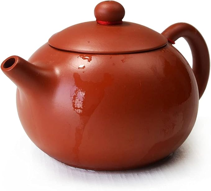 Teapot Chinese Gongfu cha Xishi Pot 7oz /210cc Purple clay ceramics Zini for Loose Tea (Red brown)