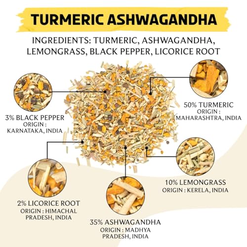 Turmeric Ashwagandha Herbal Tea Loose Leaf (7.05 Ounce)