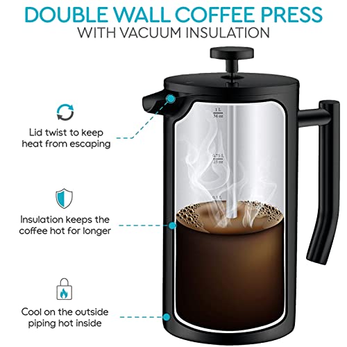 Large Insulated French Press Coffee Maker 50oz