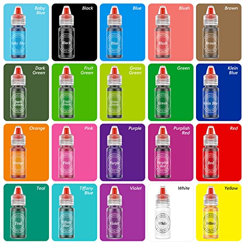 Oil Based Food Coloring for Chocolate 20 Colors .25 Fl Oz Bottles Food Grade Edible Dye for Baking Candy Melts