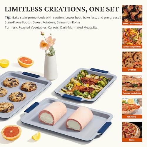 Non Stick Ceramic Baking Sheet Pan Set of 3 (3 Count)