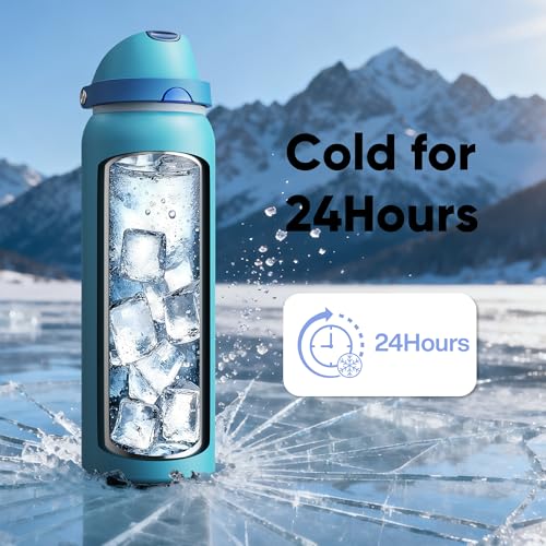 Insulated Water Bottle with Straw