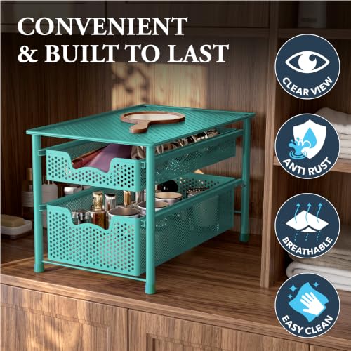 Stackable 2 Tier Sliding Basket Drawer