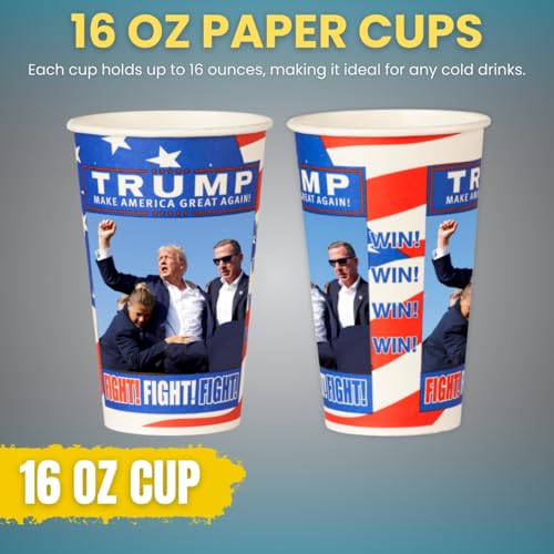 Trump Design Disposable Paper Coffee Cups (100 Count)