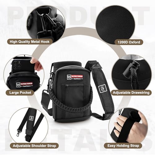 32 oz Insulated Water Bottle with Carrier Bag & 3 Lids