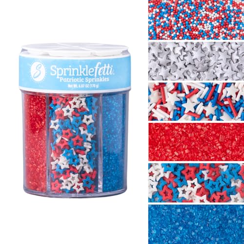 4th of July Sprinkles 6 Cell Jar (6.07 Ounce)