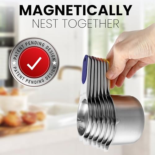 7 Magnetic Stainless Steel Measuring Cups Set (7 Count)