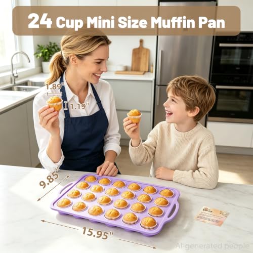 Purple Mini Silicone Muffin Molds (2 Count)