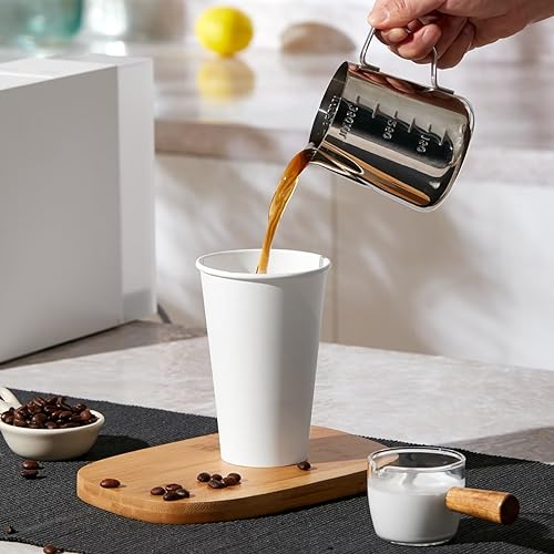 210Pack 16oz Disposable Paper Coffee Cups White Hot Coffee Cups (210 Count)