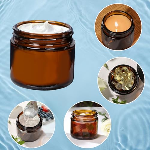 2oz Glass Cosmetic Jars With Lids 3pcs Small Makeup Containers (3 Count)