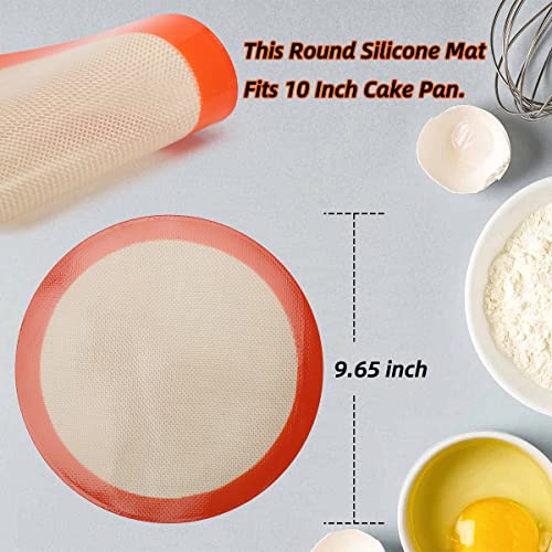 Round Silicone Baking Mats for 10 inch Cake Pan