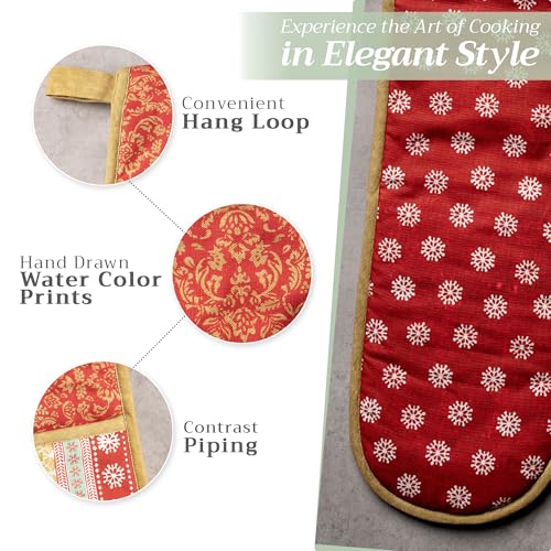 Double Oven Mitts 100% Cotton Double Oven Glove