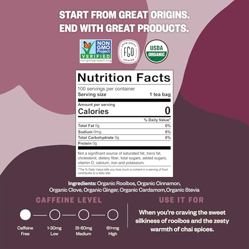 Organic Rooibos Chai Tea (100 Count)