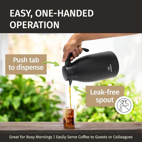 68 Oz Stainless Steel Black Thermal Coffee Carafe