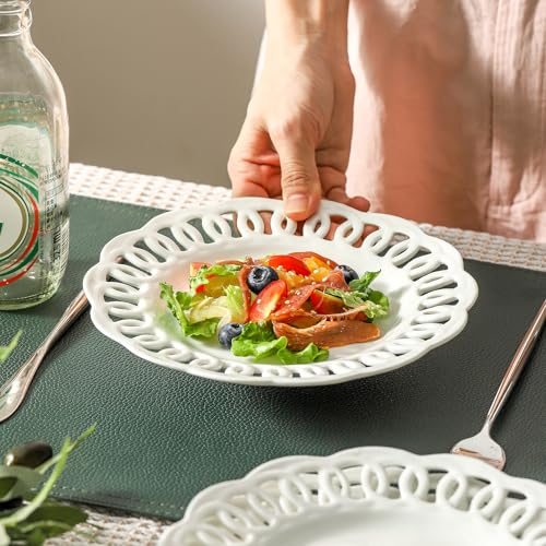 Round Appetizer Plate with Scalloped Edge Lace Rim (4 Count)