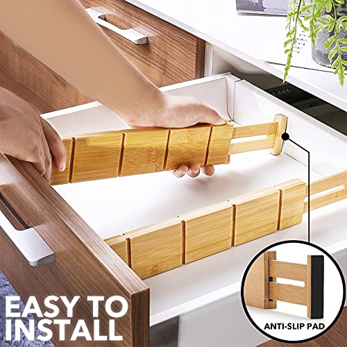 Bamboo Drawer Dividers with Inserts and Labels