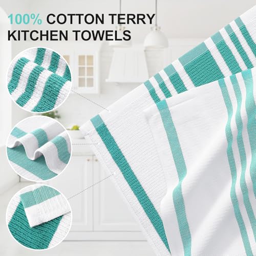 Premium Cotton Stripe Kitchen Towels 8 Pack (8 Count)
