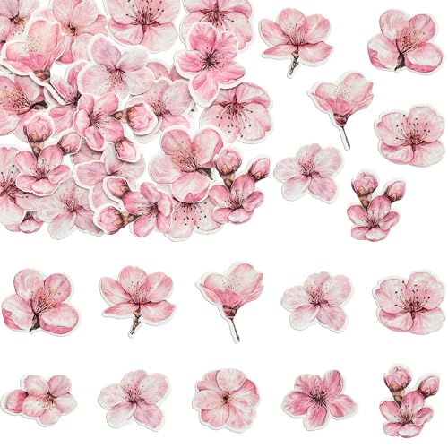 50Pcs Edible Flowers Cake Topper Cupcake Toppers Wedding Themed Party Baby Shower Birthday Party Cupcake Picks Anniversary Party Decorations Supplies Pink (50 Count)