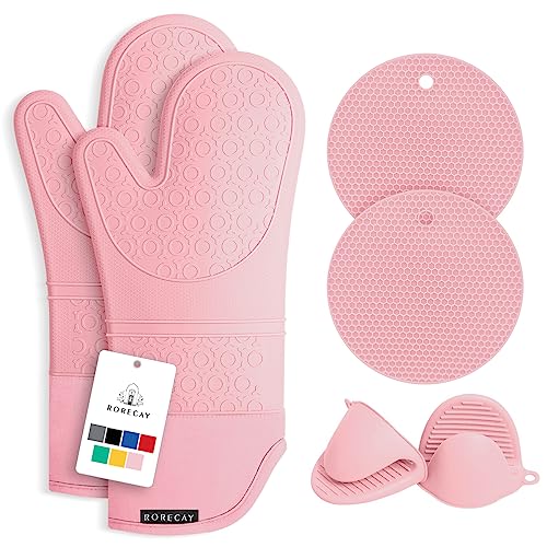 Silicone Oven Mitts and Pot Holders Sets