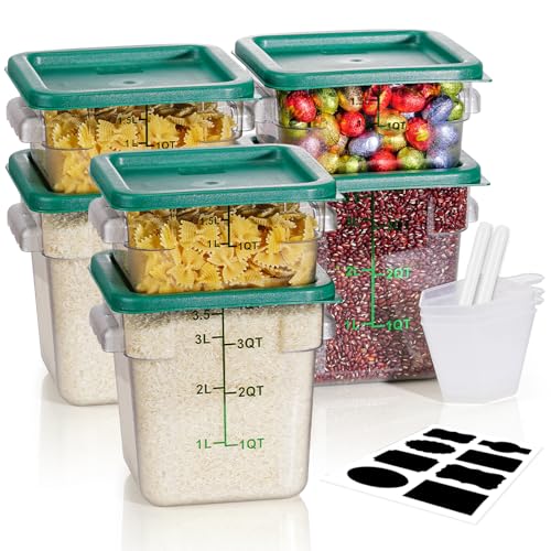 2&4QT NSF Food Storage Containers with Lids (4 Count)