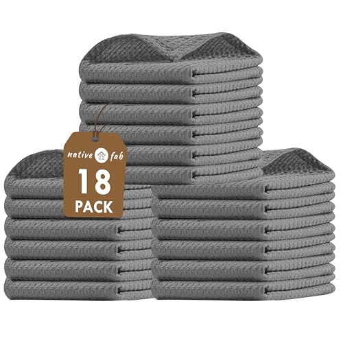 Waffle 18 Pack Dish Cloths Set (18 Count)
