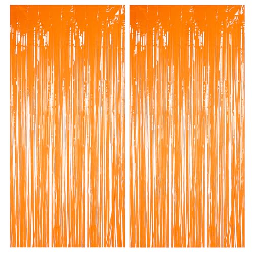 Orange Streamers Party Backdrop (2 Count)