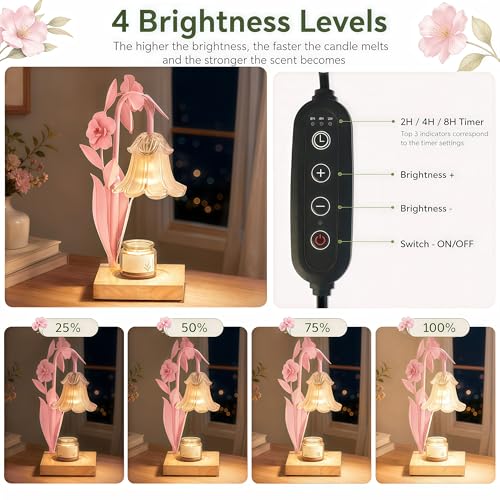 Flower Candle Warmer Lamp with Timer