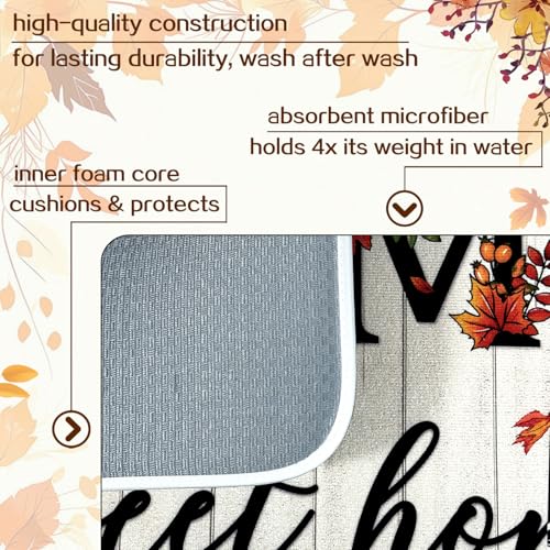Pumpkin Sweet Home Dish Drying Mat for Kitchen Counter