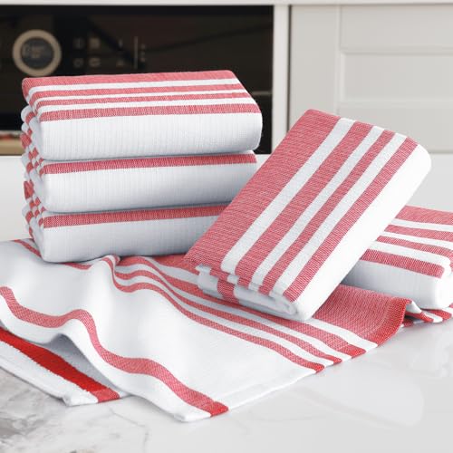 Premium Cotton Stripe Kitchen Towels 3 Pack (3 Count)