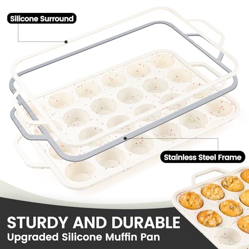Mini Muffin Pan with Metal Reinforced Frame (2 Count)