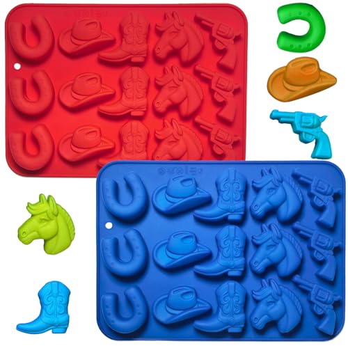 2Pcs Cowboy Chocolate Candy Molds (2 个)