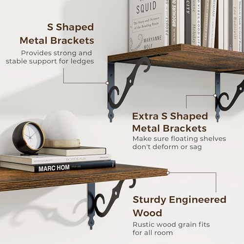 12 Inch Deep Floating Shelves for Wall (2 Count)