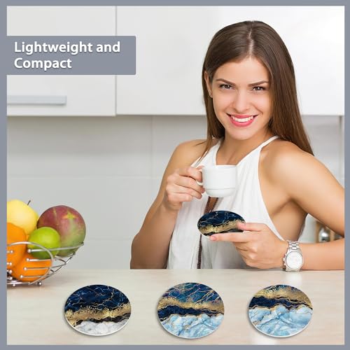 6 Pcs Coasters for Drinks with Holder