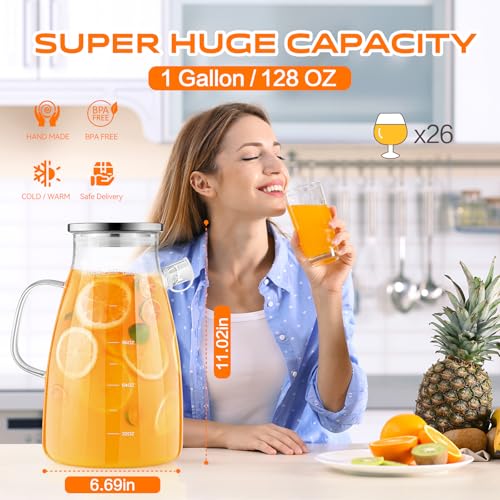 1 Gallon 128oz Glass Pitcher