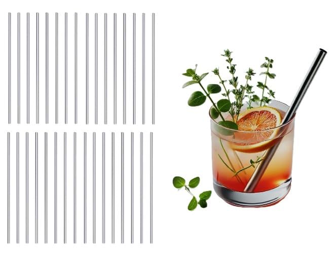 Stainless Steel Short Straws 5 1 (32 Count)