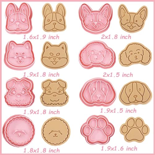 8 Dog Cookie Cutters Set